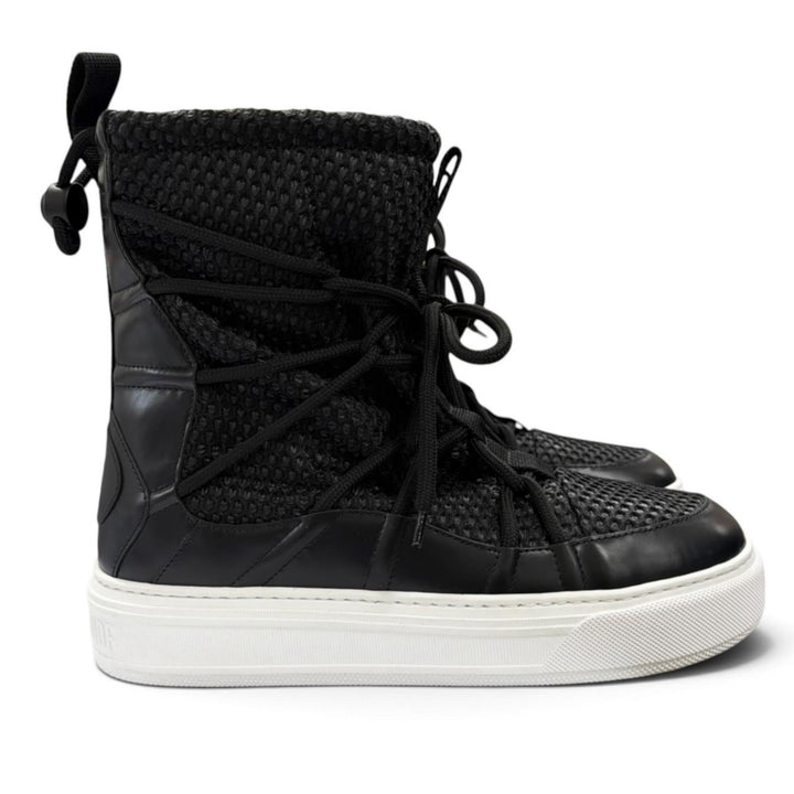 Great Christian Dior boots Lace-up mesh black leather Women 37