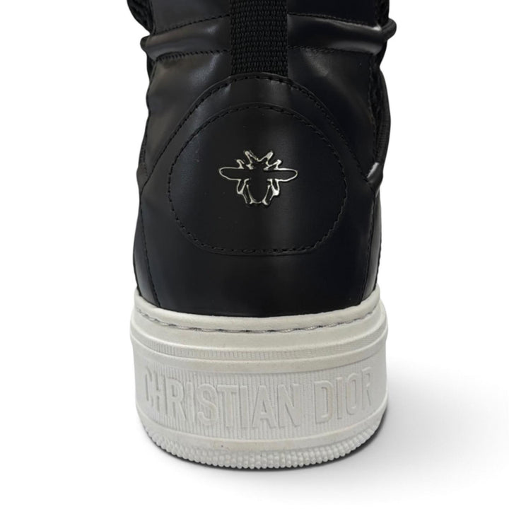 Great Christian Dior boots Lace-up mesh black leather Women 37