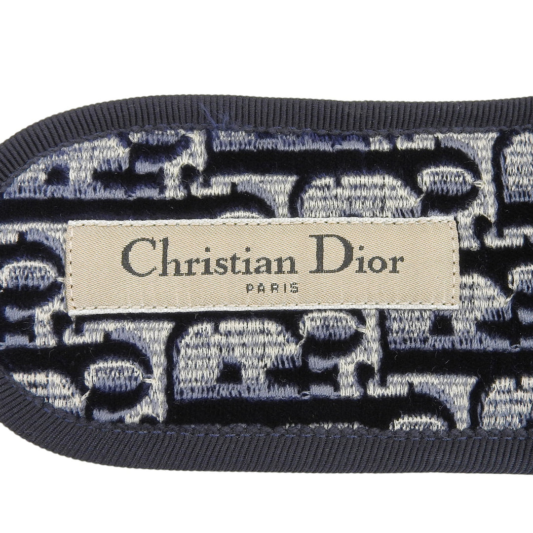 Excellent Christian Dior Sandals Oblique Room Slippers Navy velvet Women 34