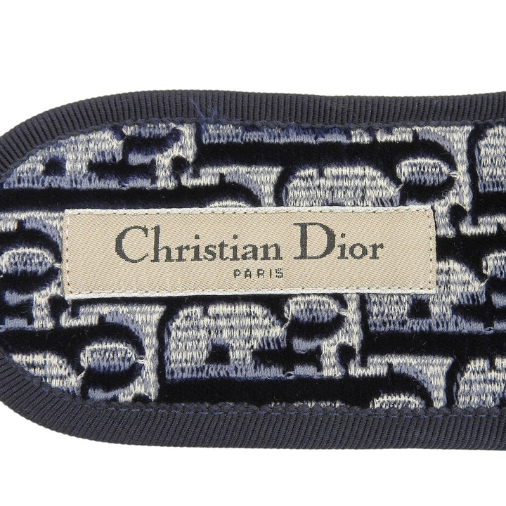 Excellent Christian Dior Sandals Oblique Room Slippers Navy velvet Women 34