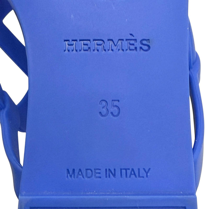 Great HERMES Egerie Chaine d'Ancr flat sandals and thong sandals blue 35 221001Z