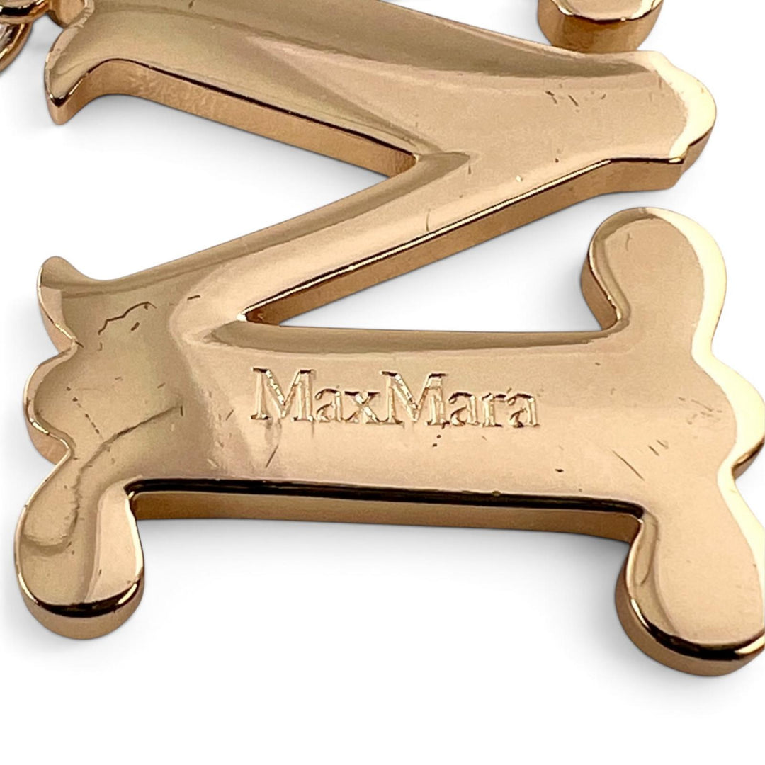 Excellent Max Mara Necklace M Logo Crystal Necklace gold metal Women 14-75-11136
