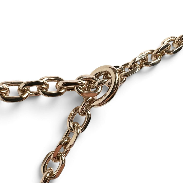 Excellent Max Mara Necklace M Logo Crystal Necklace gold metal Women 14-75-11136