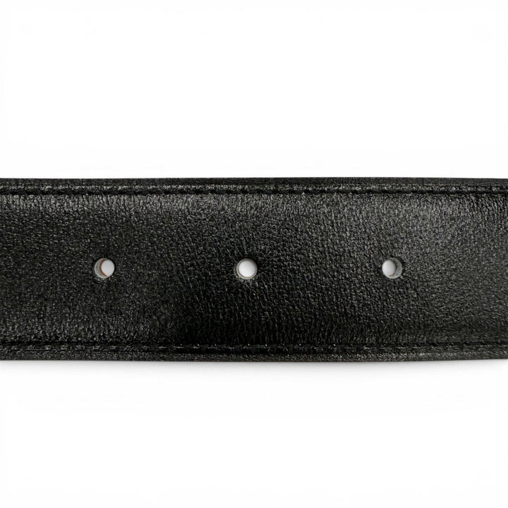 Excellent HERMES belt Constance Pegasus reversible black Box scarf Leather mens