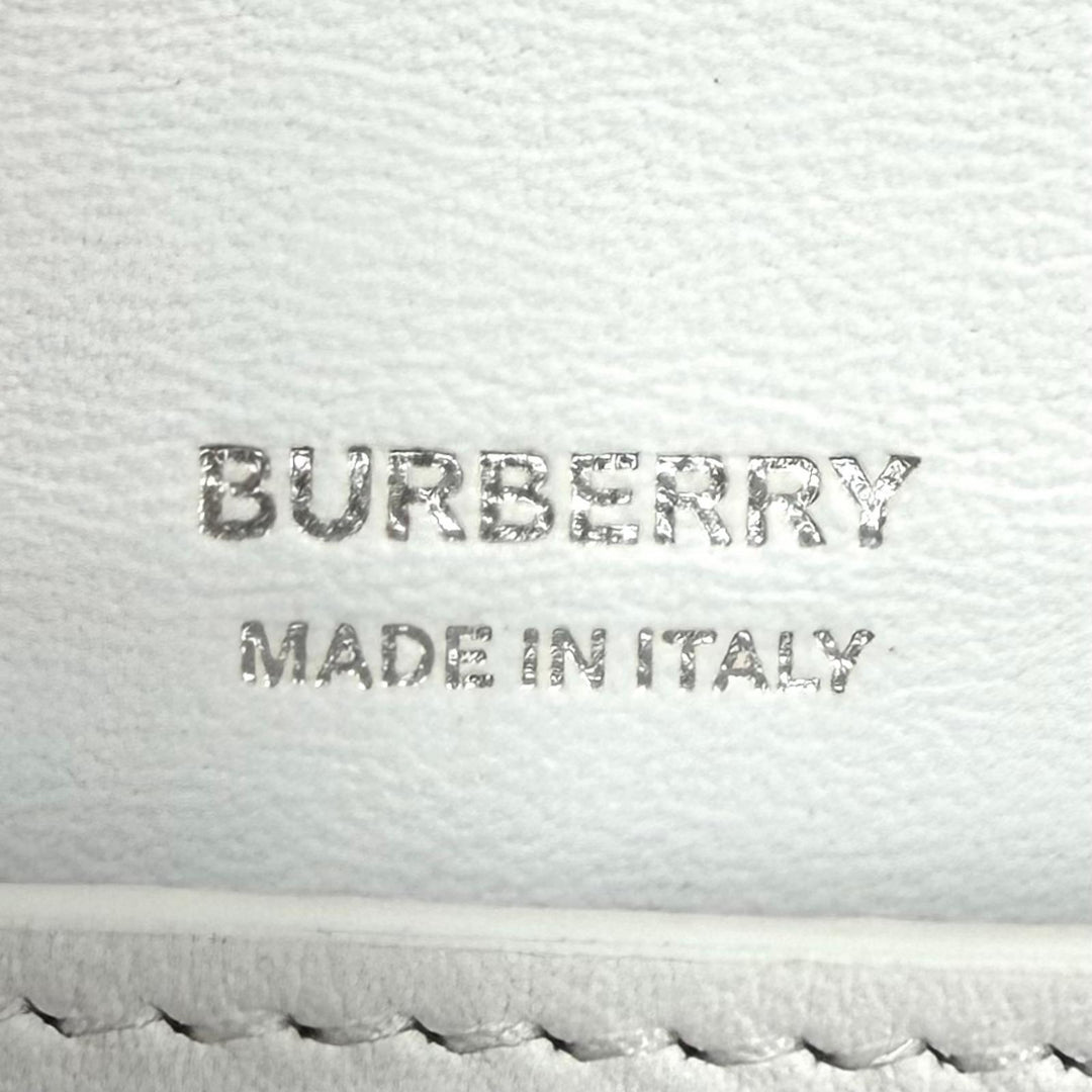 Great BURBERRY Shoulder Bag Logo-emblazoned Olympia Mini Leather white 8040736