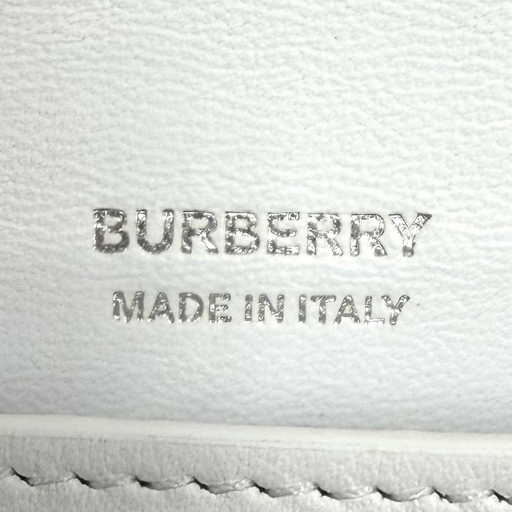 Great BURBERRY Shoulder Bag Logo-emblazoned Olympia Mini Leather white 8040736