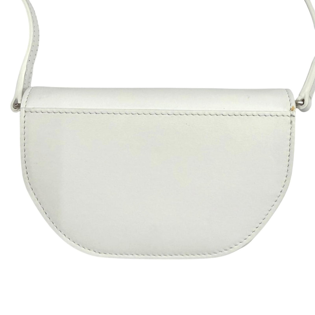 Great BURBERRY Shoulder Bag Logo-emblazoned Olympia Mini Leather white 8040736