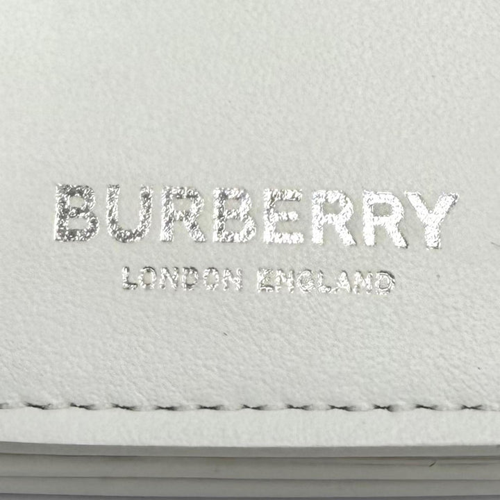 Great BURBERRY Shoulder Bag Logo-emblazoned Olympia Mini Leather white 8040736