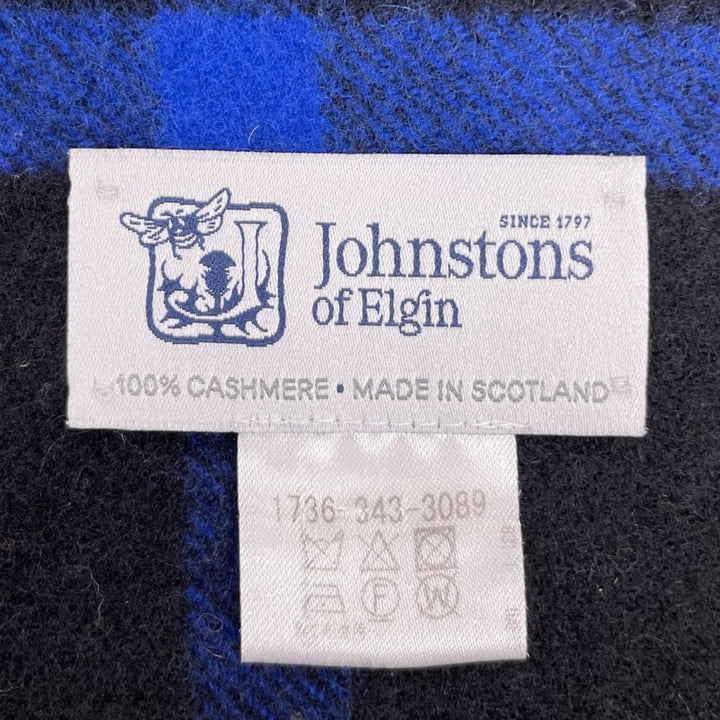 Excellent Johnstons of Elgin Scarf Tartan check fringe Multi cashmere Women