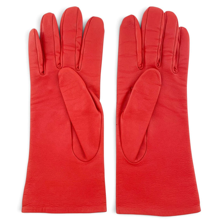 Excellent HERMES gloves H-motif perforated logo lambskin Leather 7