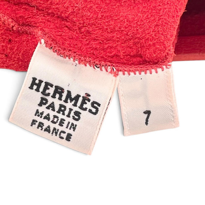 Excellent HERMES gloves H-motif perforated logo lambskin Leather 7