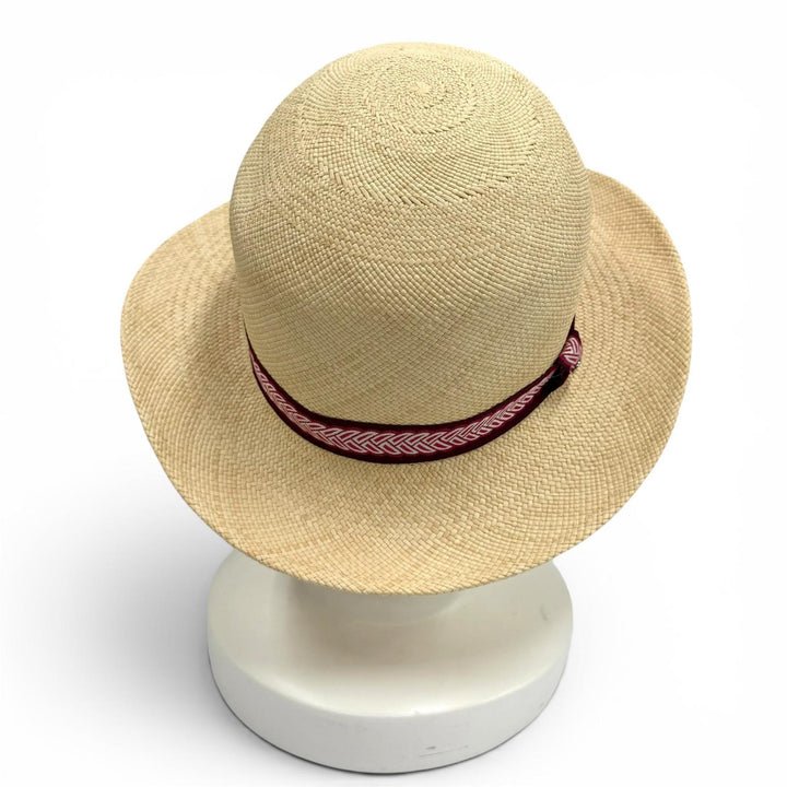 Excellent HERMES hat Greta Serie Metal Silk Ribbon Tape Straw 57 H231032N