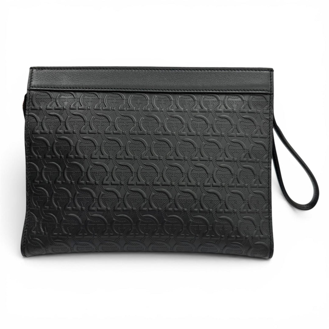 Excellent Salvatore Ferragamo Clutch bag black leather mens