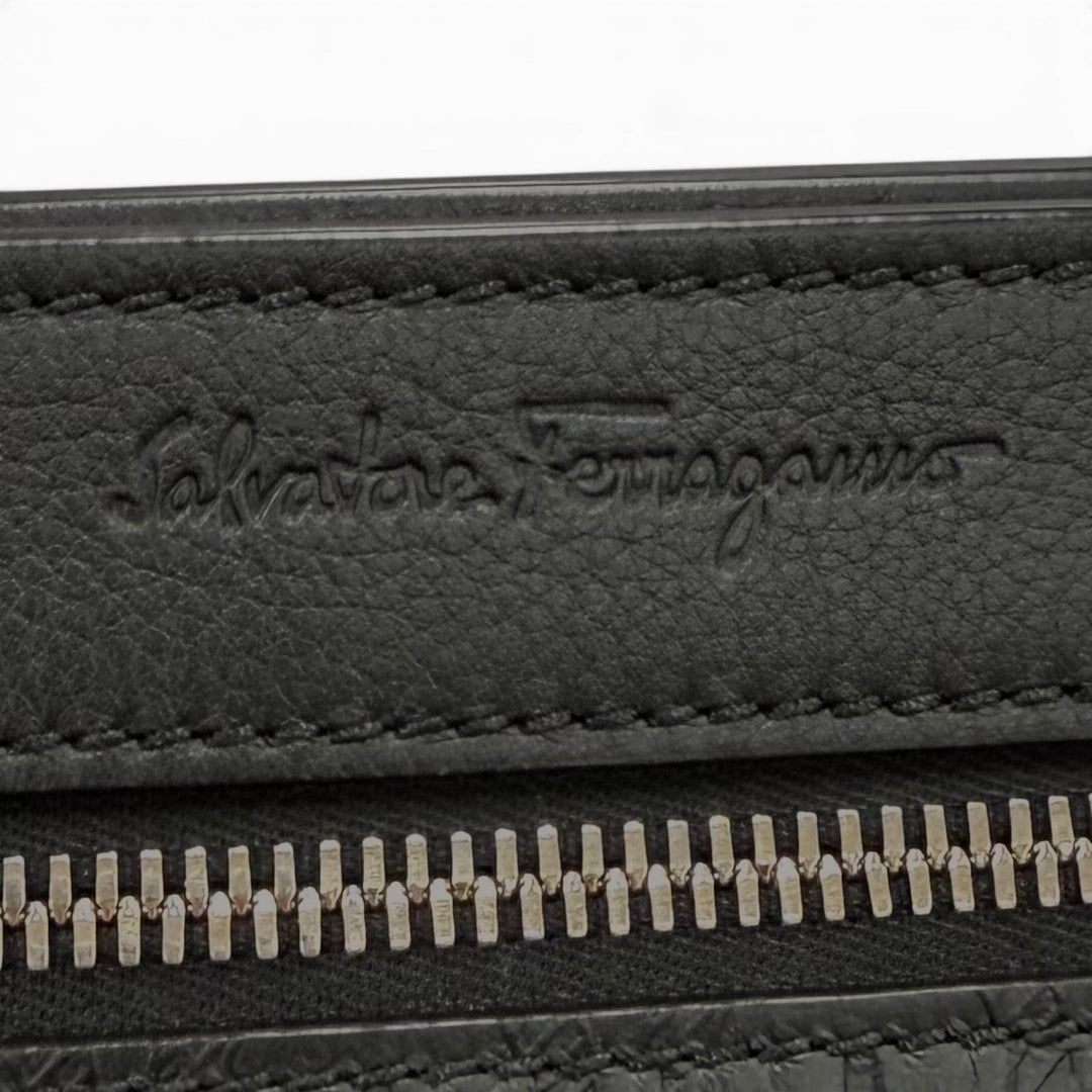 Excellent Salvatore Ferragamo Clutch bag black leather mens