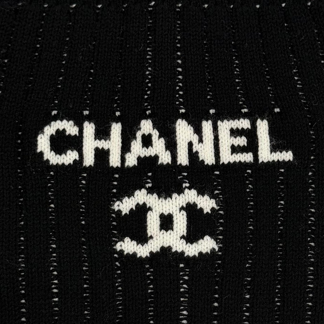 Great CHANEL Leg warmers black Viscose Women 24C
