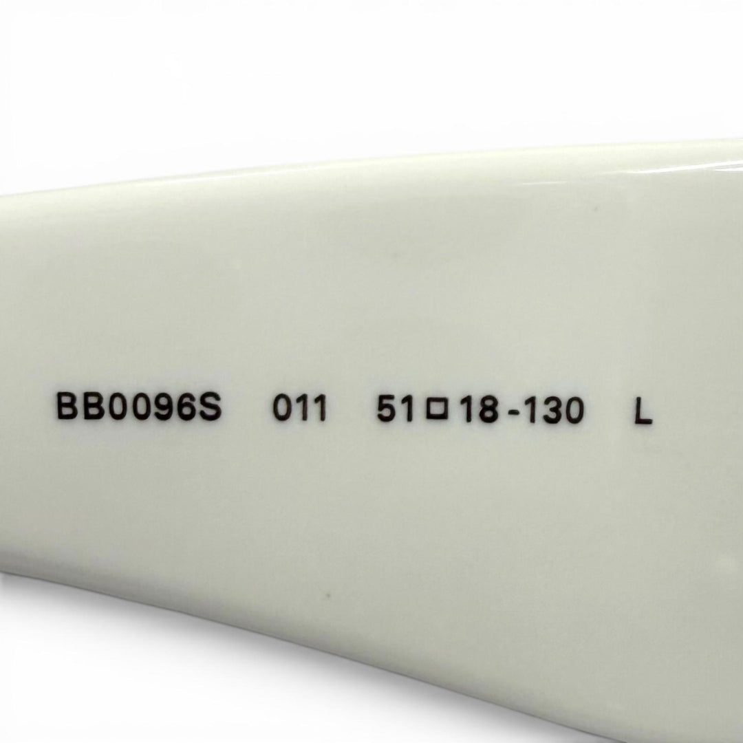 Excellent BALENCIAGA sunglasses DYNASTY RECTANGLE BB Metal Logo white BB0096S