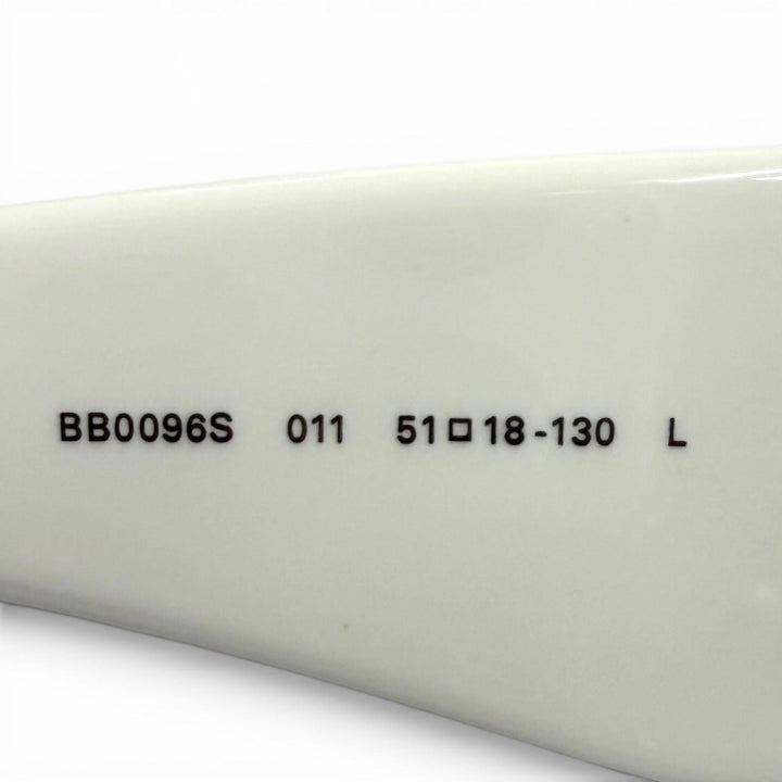 Excellent BALENCIAGA sunglasses DYNASTY RECTANGLE BB Metal Logo white BB0096S