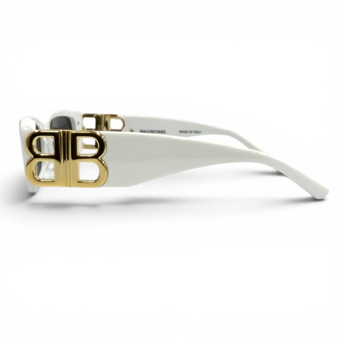 Excellent BALENCIAGA sunglasses DYNASTY RECTANGLE BB Metal Logo white BB0096S