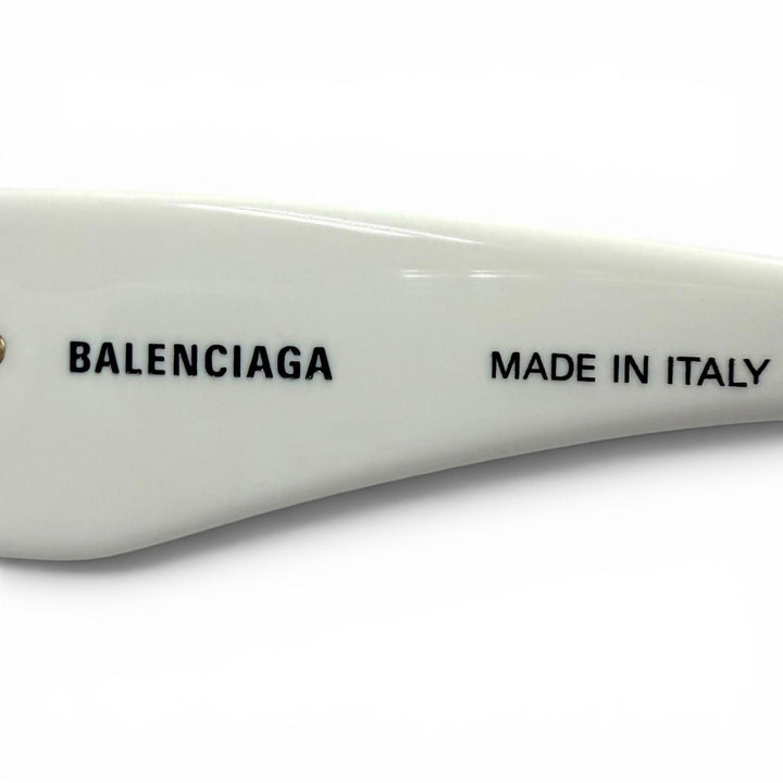 Excellent BALENCIAGA sunglasses DYNASTY RECTANGLE BB Metal Logo white BB0096S