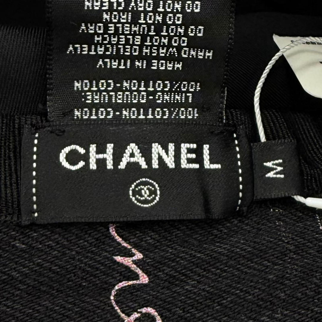 Pristine CHANEL hat black cotton Women M