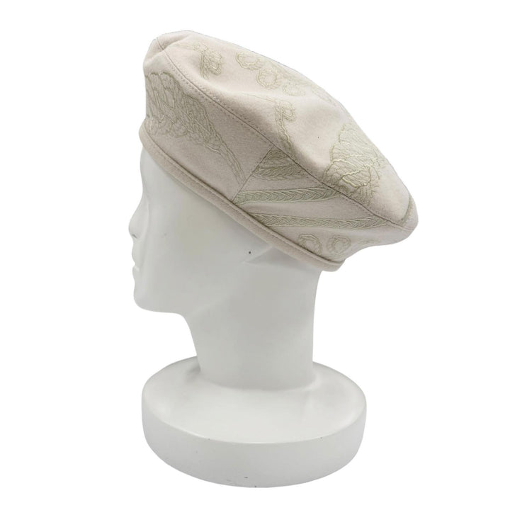 Pristine HERMES beret Saint-Honoré en Finès Ivory wool Women 58