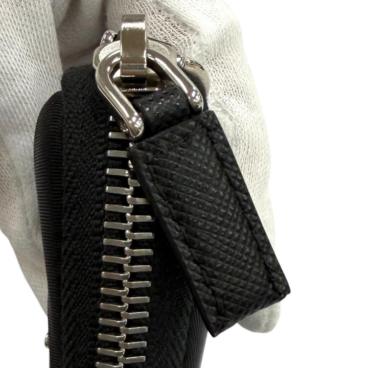 Excellent PRADA Pouch Re Nylon Triangle Logo Keyring Nylon Women 2TT140