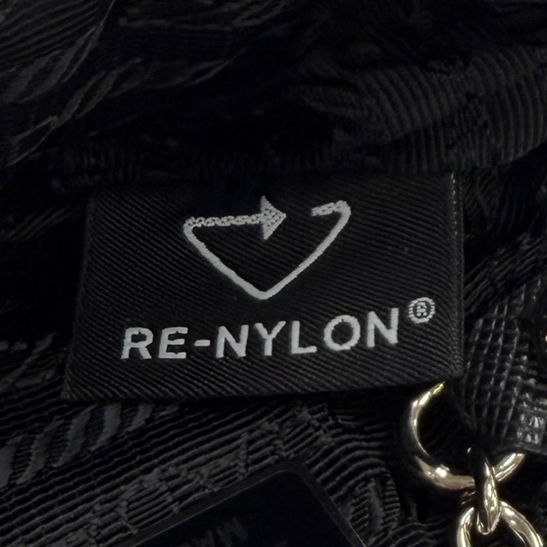 Excellent PRADA Pouch Re Nylon Triangle Logo Keyring Nylon Women 2TT140