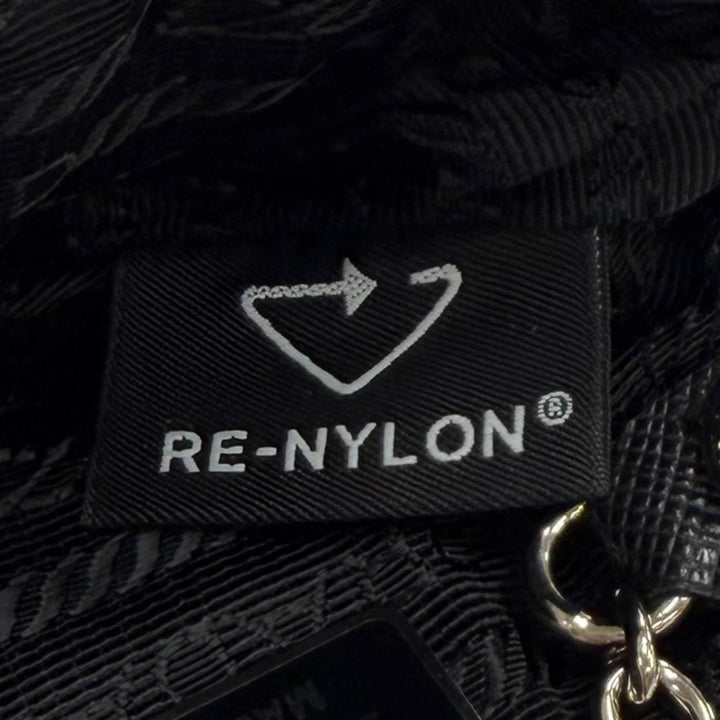 Excellent PRADA Pouch Re Nylon Triangle Logo Keyring Nylon Women 2TT140
