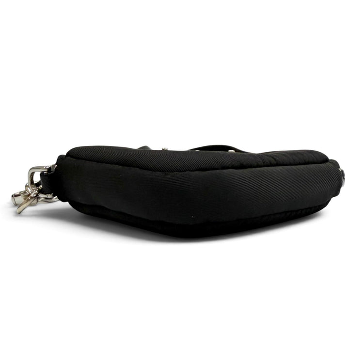 Excellent PRADA Pouch Re Nylon Triangle Logo Keyring Nylon Women 2TT140