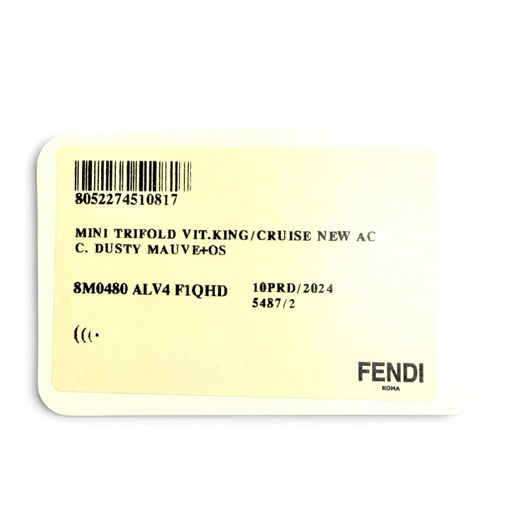 Excellent FENDI Tri-fold wallet FF Diamond Leather Compact Wallet Purple 8M0480