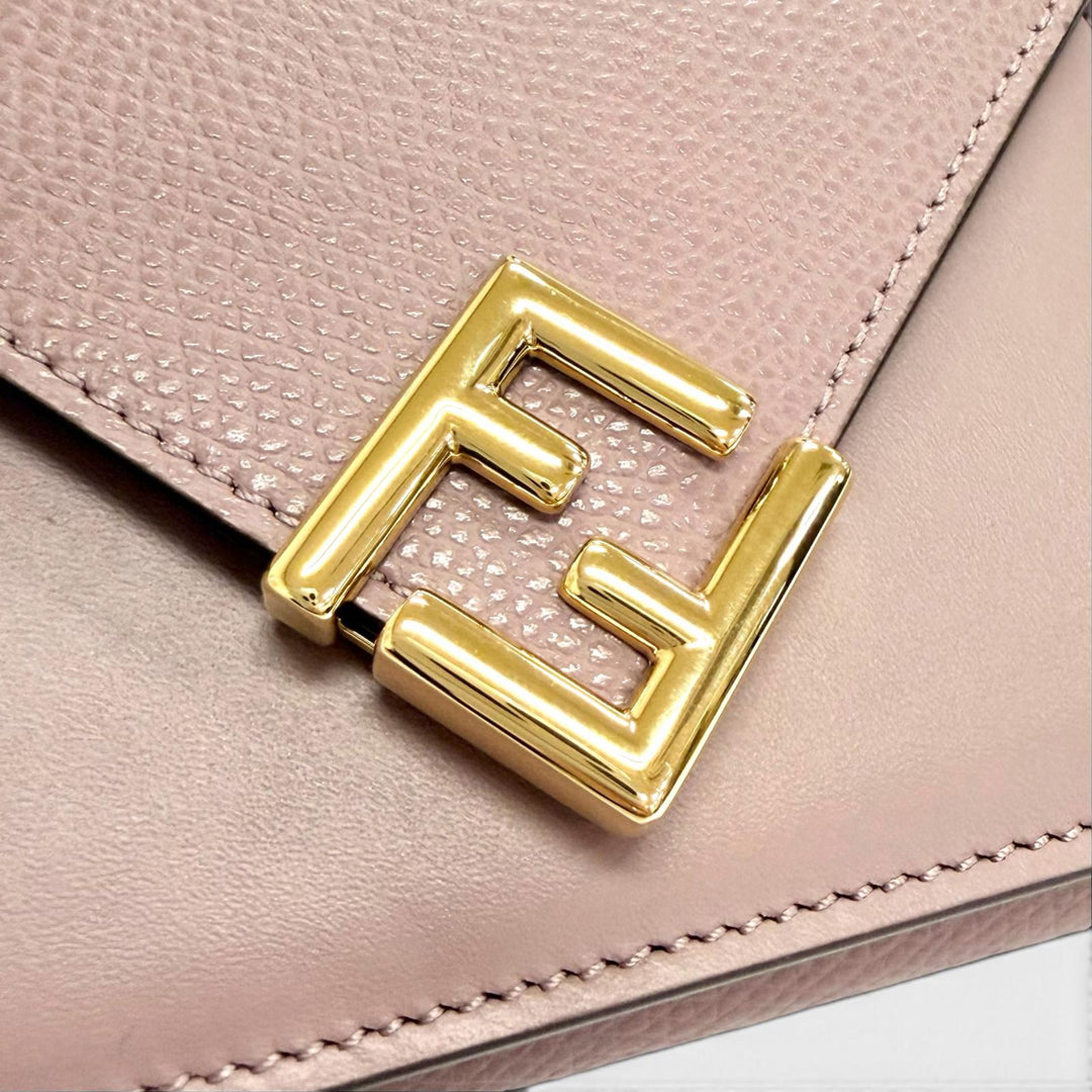 Excellent FENDI Tri-fold wallet FF Diamond Leather Compact Wallet Purple 8M0480