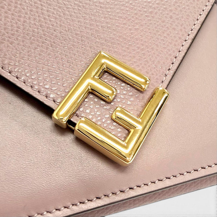 Excellent FENDI Tri-fold wallet FF Diamond Leather Compact Wallet Purple 8M0480