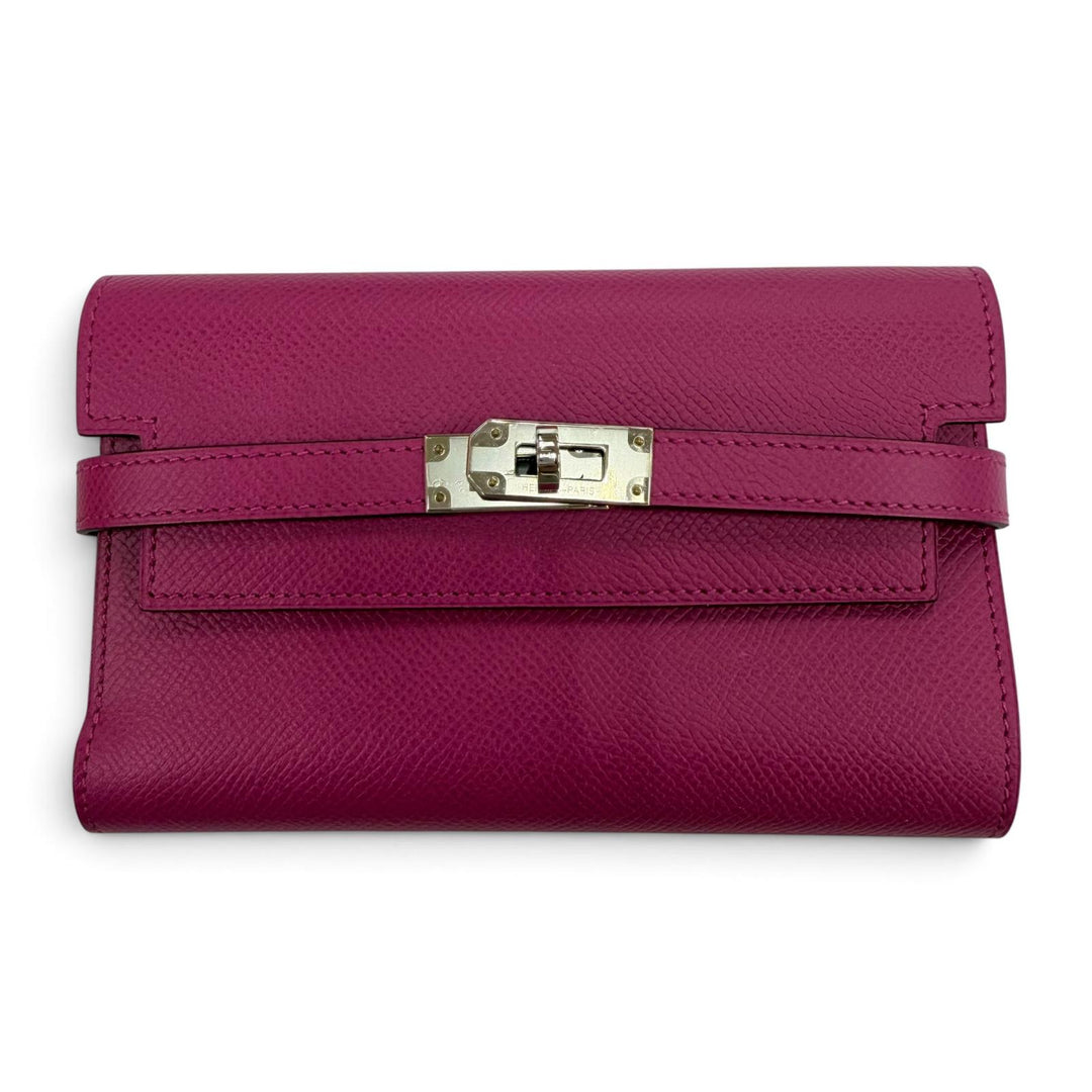 Great HERMES Tri-fold wallet Kelly wallet medium Compact wallet Epsom Leather