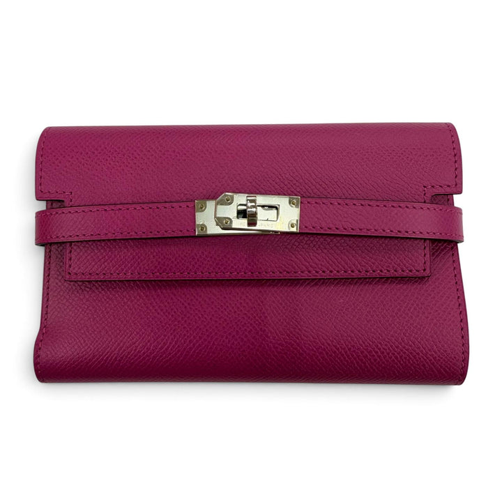 Great HERMES Tri-fold wallet Kelly wallet medium Compact wallet Epsom Leather