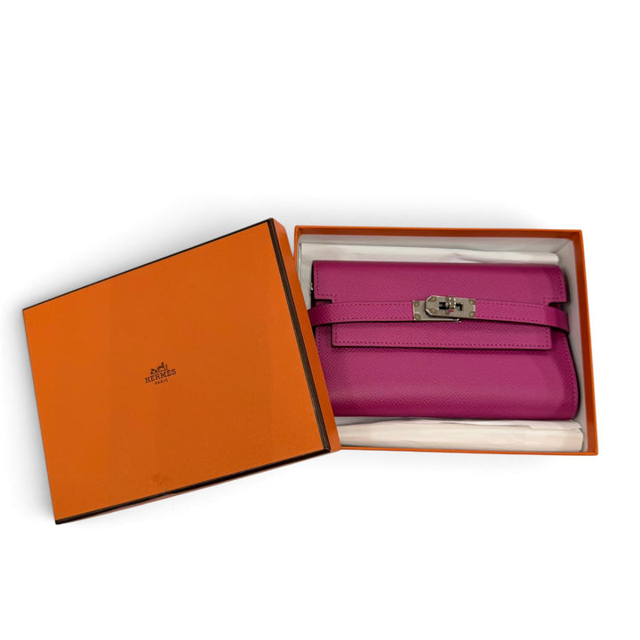 Great HERMES Tri-fold wallet Kelly wallet medium Compact wallet Epsom Leather