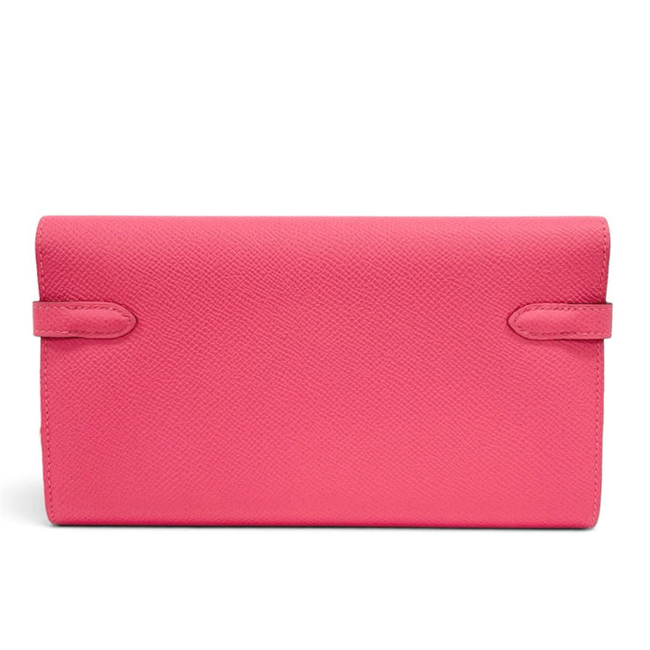 Great HERMES Purse Kelly wallet Long wallet Epsom Leather Women