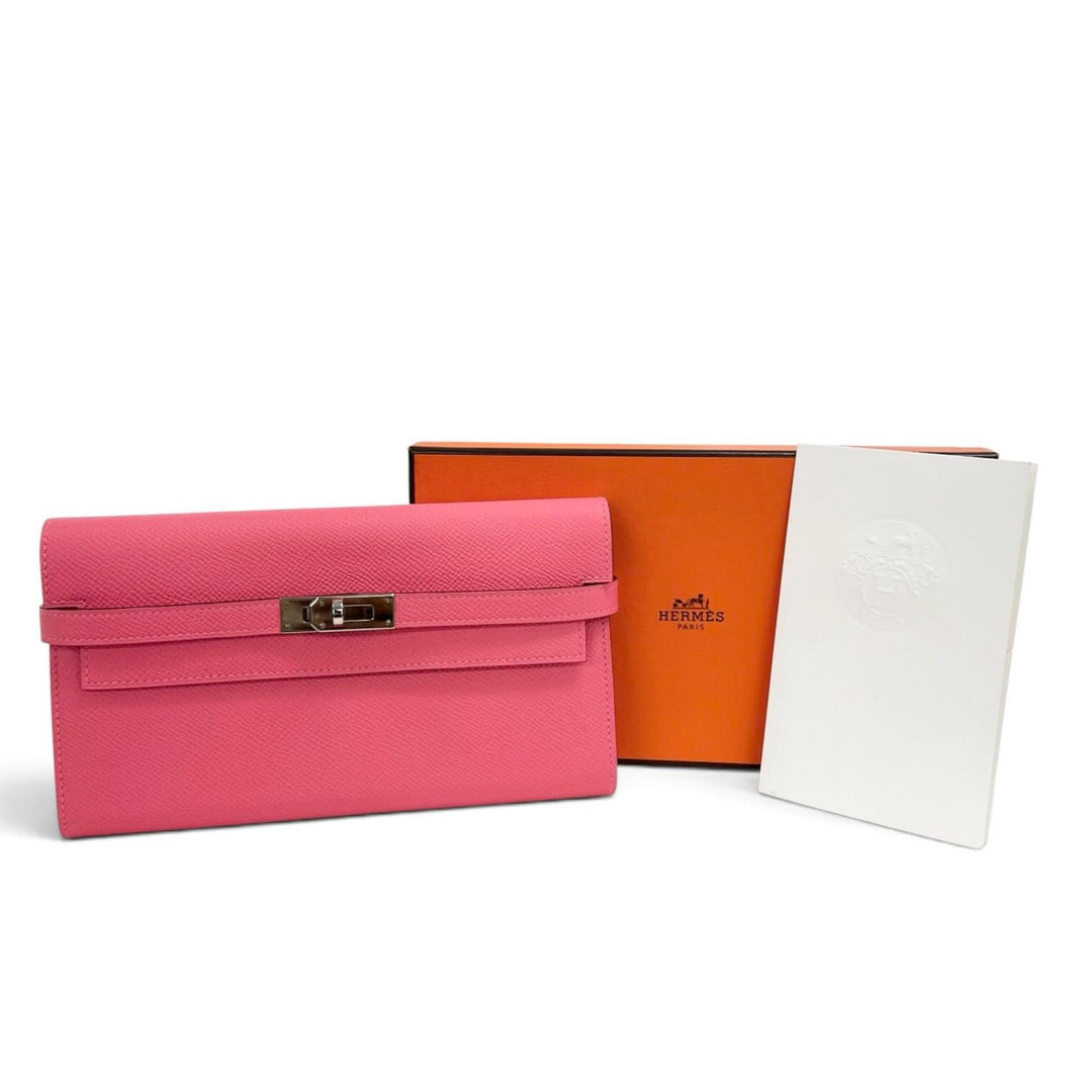 Great HERMES Purse Kelly wallet Long wallet Epsom Leather Women