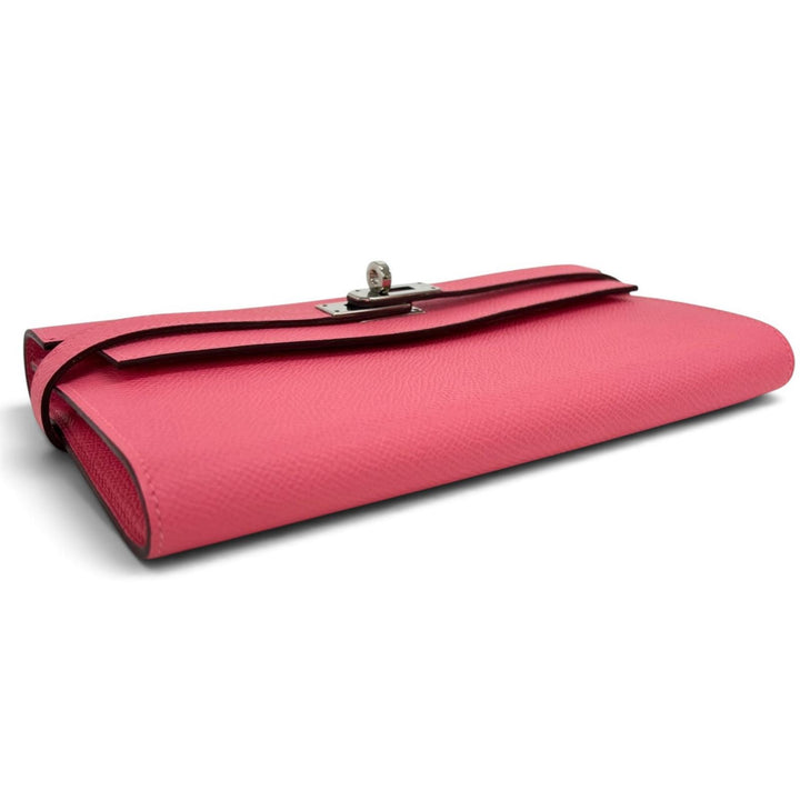 Great HERMES Purse Kelly wallet Long wallet Epsom Leather Women