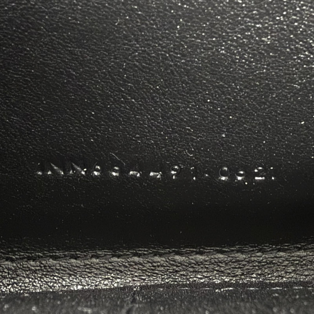 Excellent SAINT LAURENT PARIS Purse YSL Logo Round Zip Wallet black leather