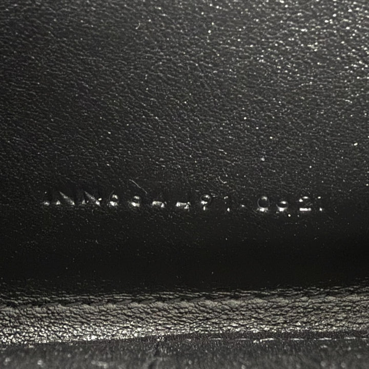 Excellent SAINT LAURENT PARIS Purse YSL Logo Round Zip Wallet black leather