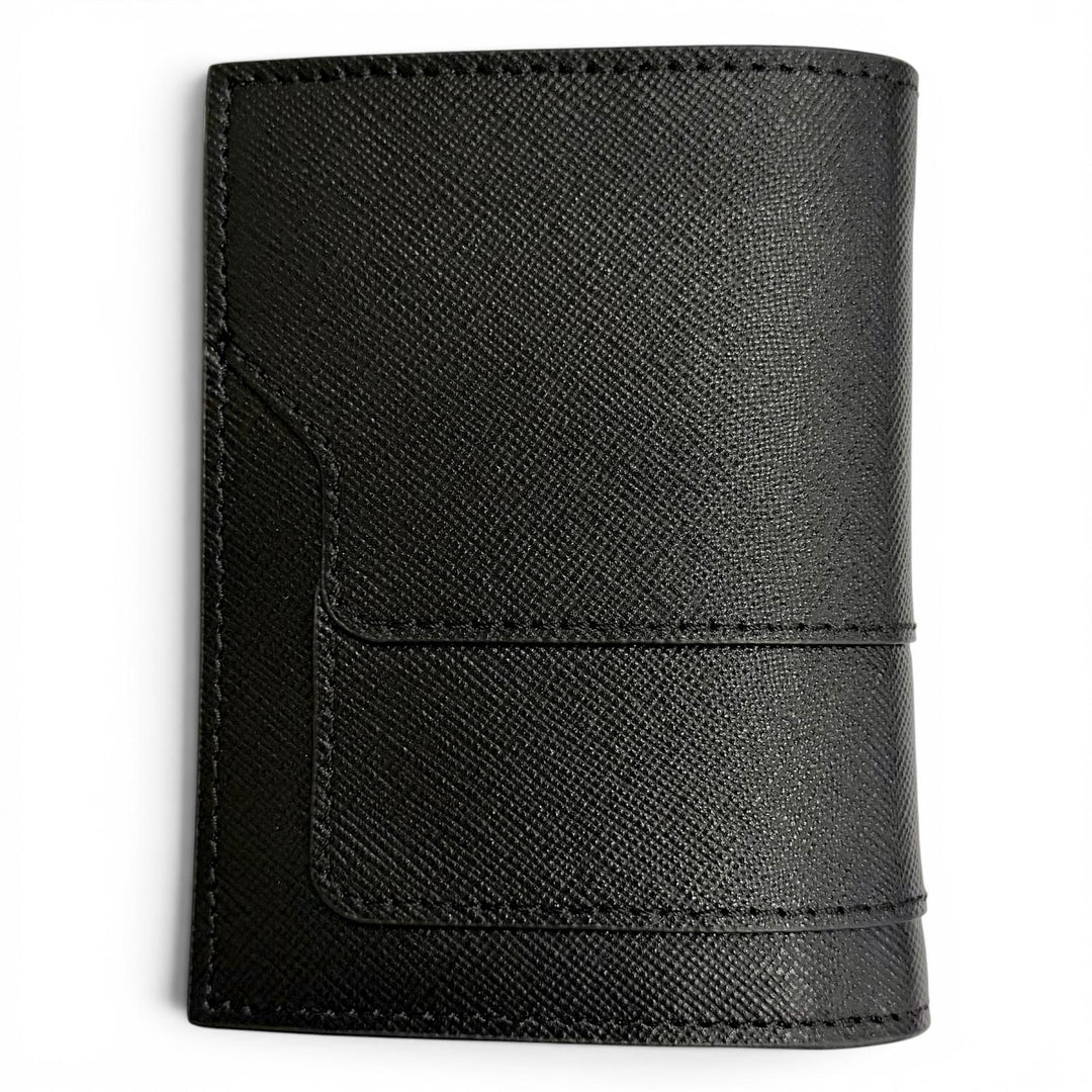 Pristine MARNI Bifold Wallet Saffiano Leather Logo Compact black PFMOQ14U07