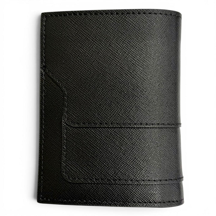 Pristine MARNI Bifold Wallet Saffiano Leather Logo Compact black PFMOQ14U07