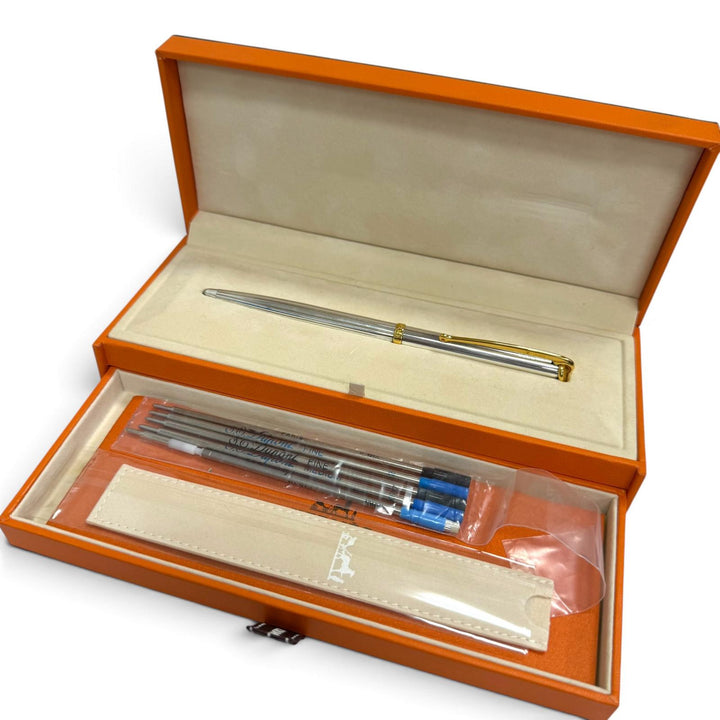 Great HERMES mechanical pencil Allegro Twist type Silver SV925 mens