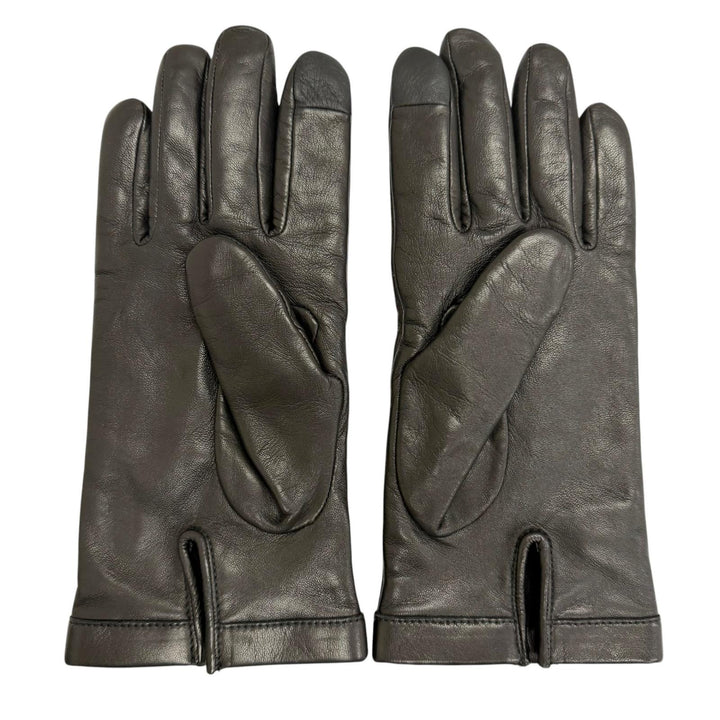 Excellent BERLUTI gloves Calligraphy Scritto Leather Gloves Nero Sheep leather
