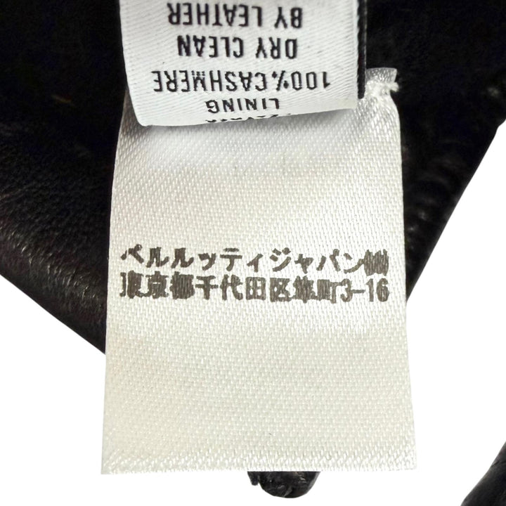 Excellent BERLUTI gloves Calligraphy Scritto Leather Gloves Nero Sheep leather