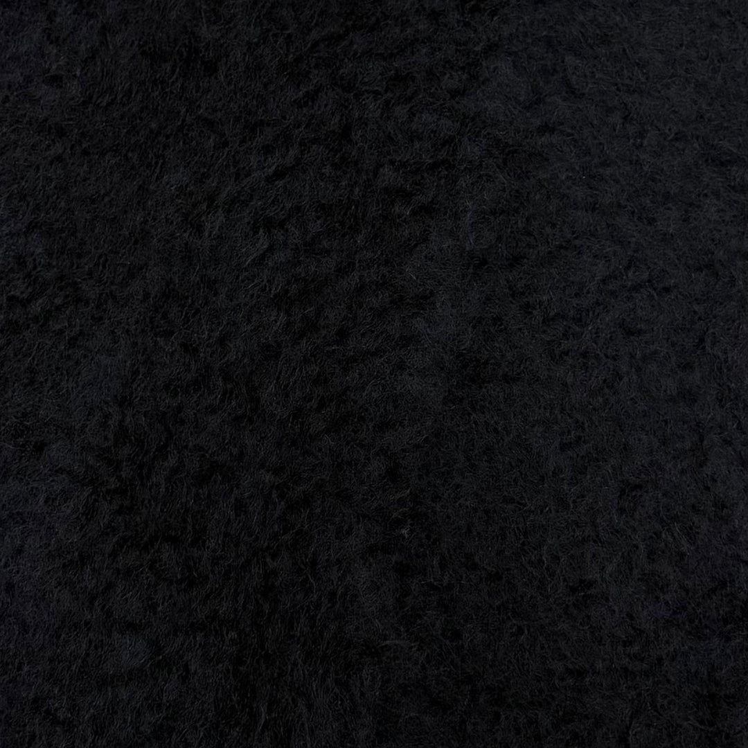 Great LOEWE Scarf Logo leather patch fringe Dark navy mohair Women