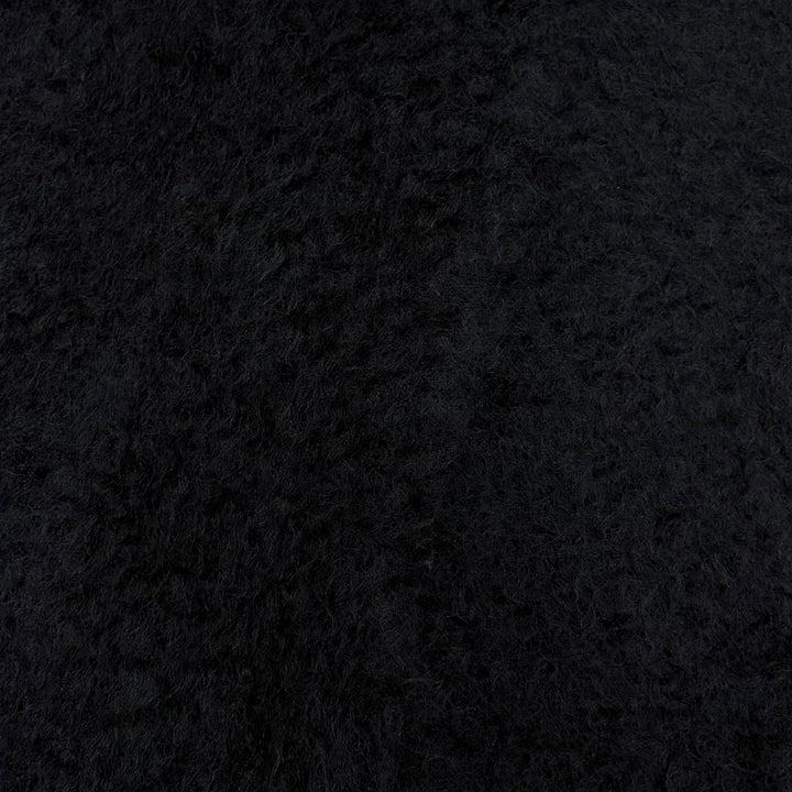 Great LOEWE Scarf Logo leather patch fringe Dark navy mohair Women