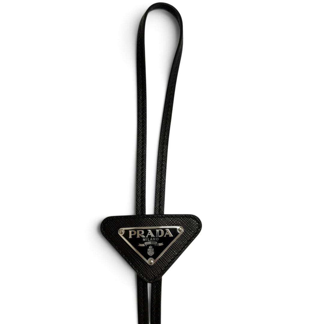 Great PRADA Other accessories Triangle Logo Maltic Loop Tie Bolo Tie black