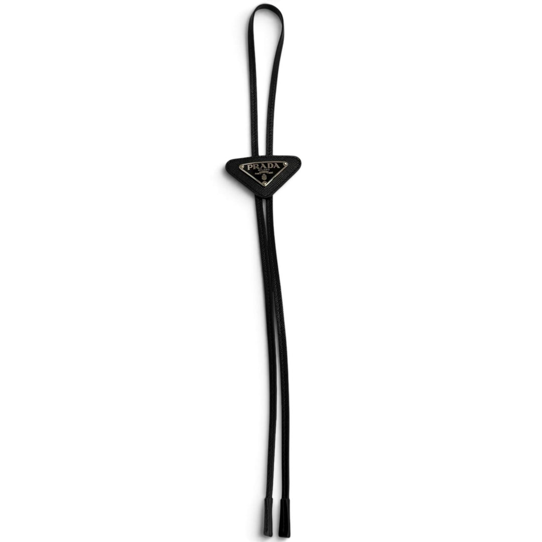 Great PRADA Other accessories Triangle Logo Maltic Loop Tie Bolo Tie black