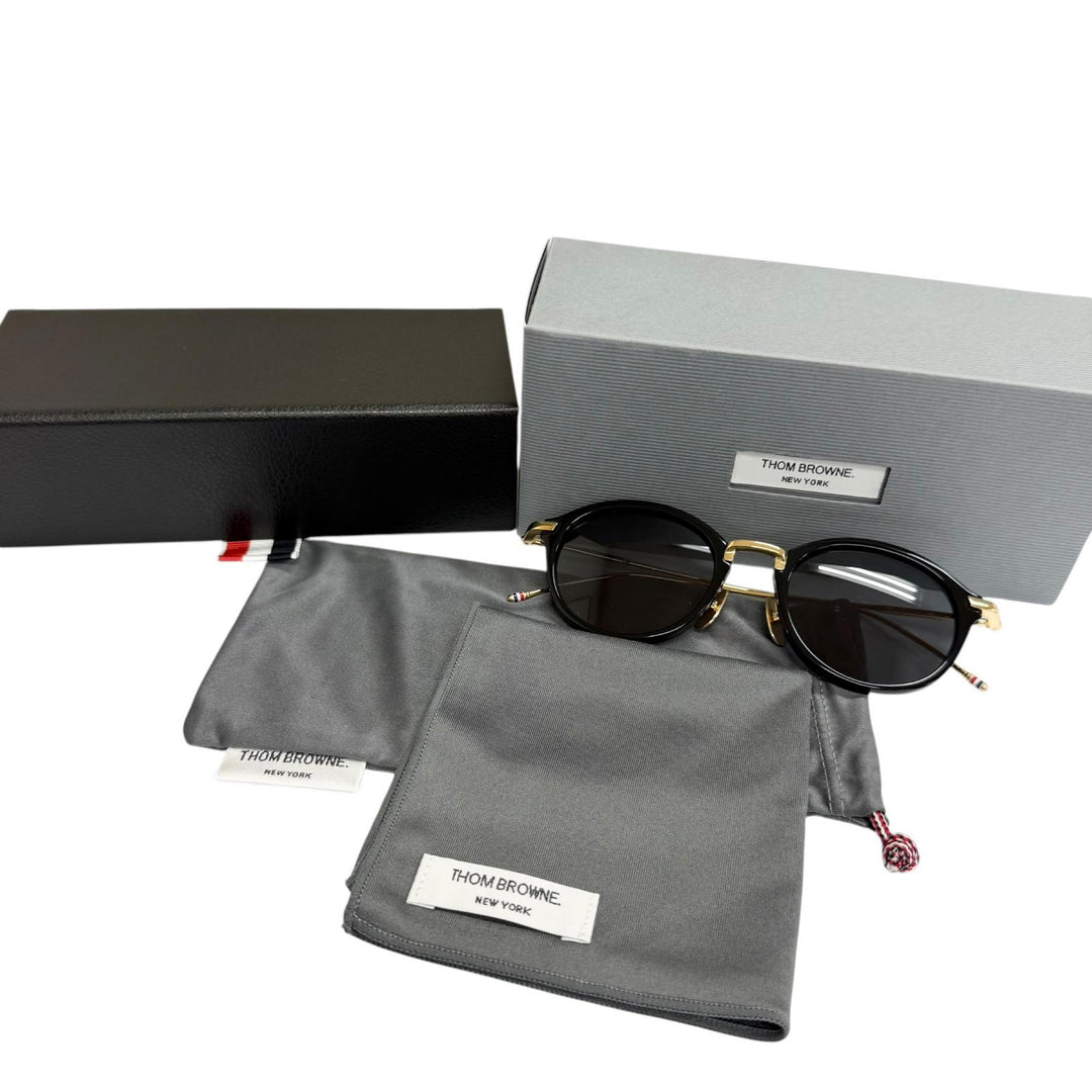 Excellent THOM BROWNE sunglasses Boston Frame gold mens UES011A